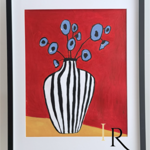 146-JARRON CON FLORES AZULES