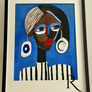 147-RETRATO TRIBAL AZUL